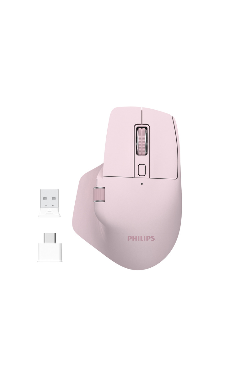 Philips SPK7858 Bluetooth Kablosuz Çift Modlu 4000DPI 7 Tuşlu Optik Mouse Pembe
