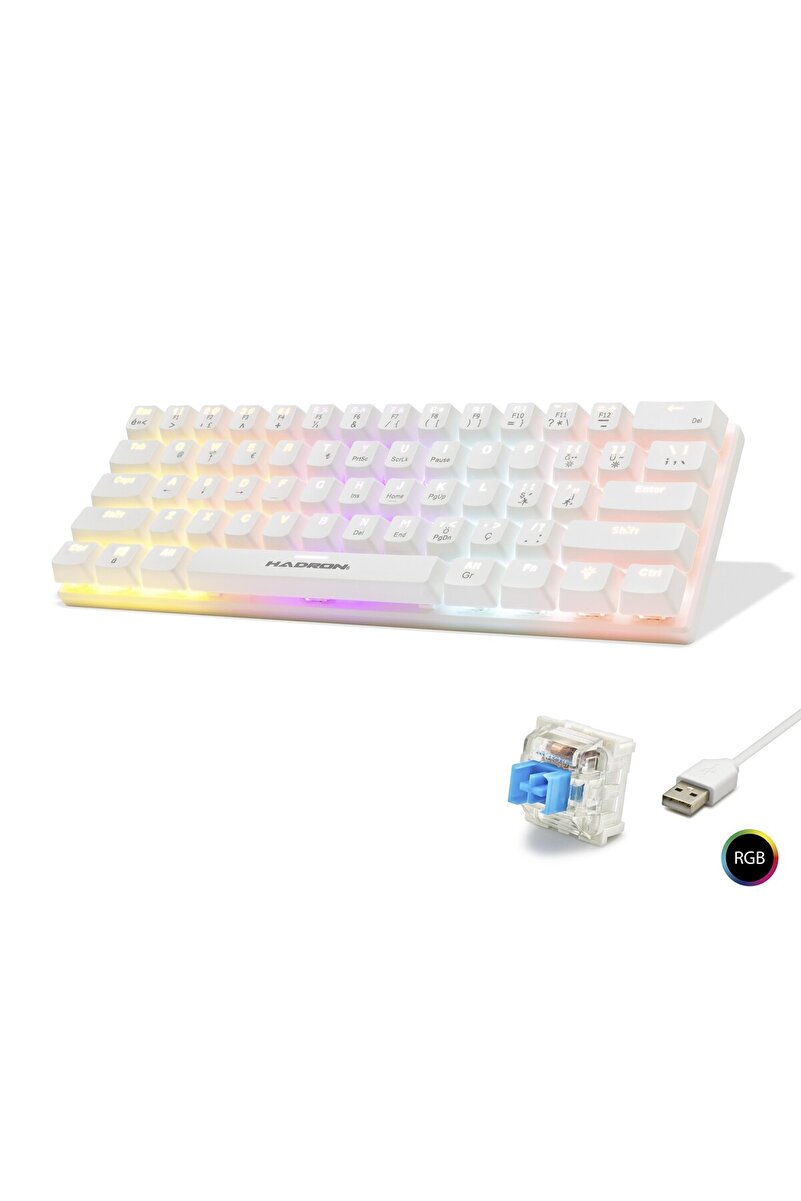 Skygo Mekanik Mini Klye Blue Switch Rgb - Beyaz G508B