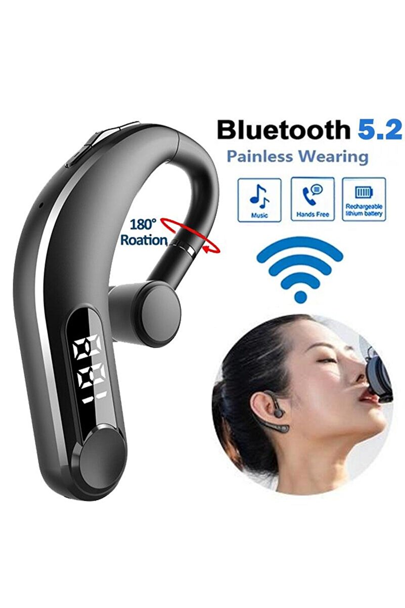 Tastech TEKLİ BLUETOOTH KULAKLIK SAĞ SOL KULAK UYUMLU 180 DERECE DÖNEBİLEN TYPE C GİRİŞLİ ŞARJLI KABLOSUZ
