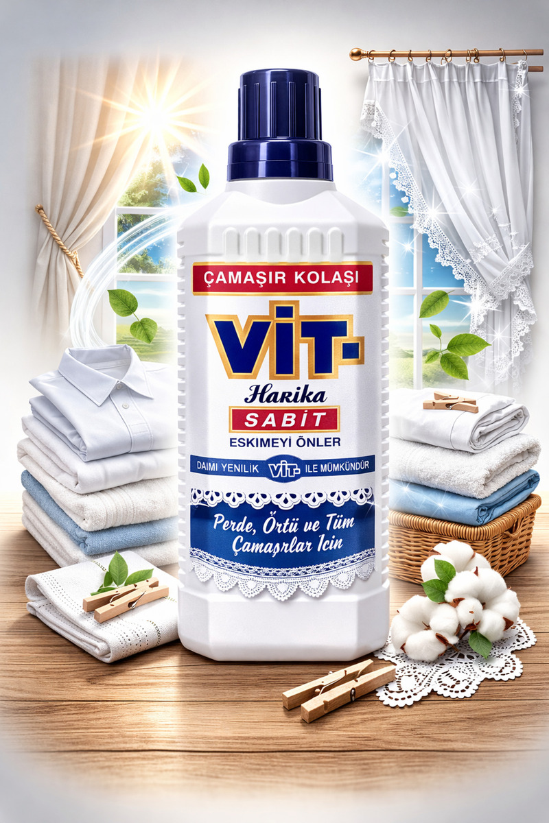 VIT Vit Çamaşır Kolası 500 ml Perde Örtü ve Tüm Çamaşırlarda Eskimeyi Önler