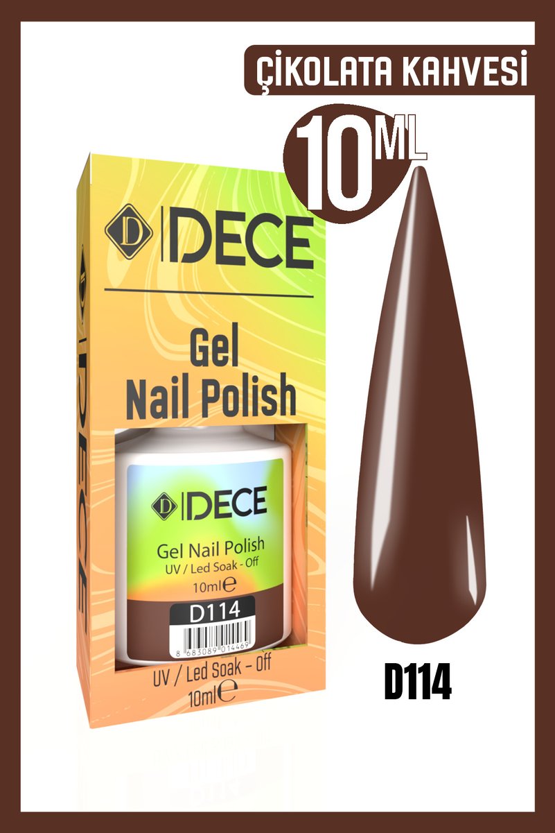 d dece Kalıcı Oje UV LED D114 (KAHVERENGİ SERİSİ) 10ml