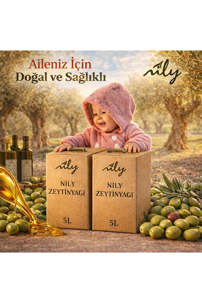 Nily (YENİ SEZON 2025-2026) İlk Hasat Soğuk Sıkım Naturel Sızma Zeytinyağı (5L)