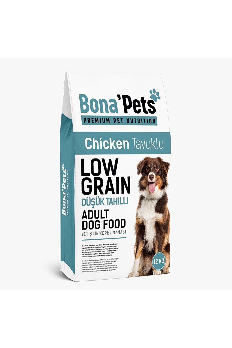 bona pets Bona’Pets Premium Düşük Tahıllı Tavuklu Yetişkin Köpek Maması 12 Kg