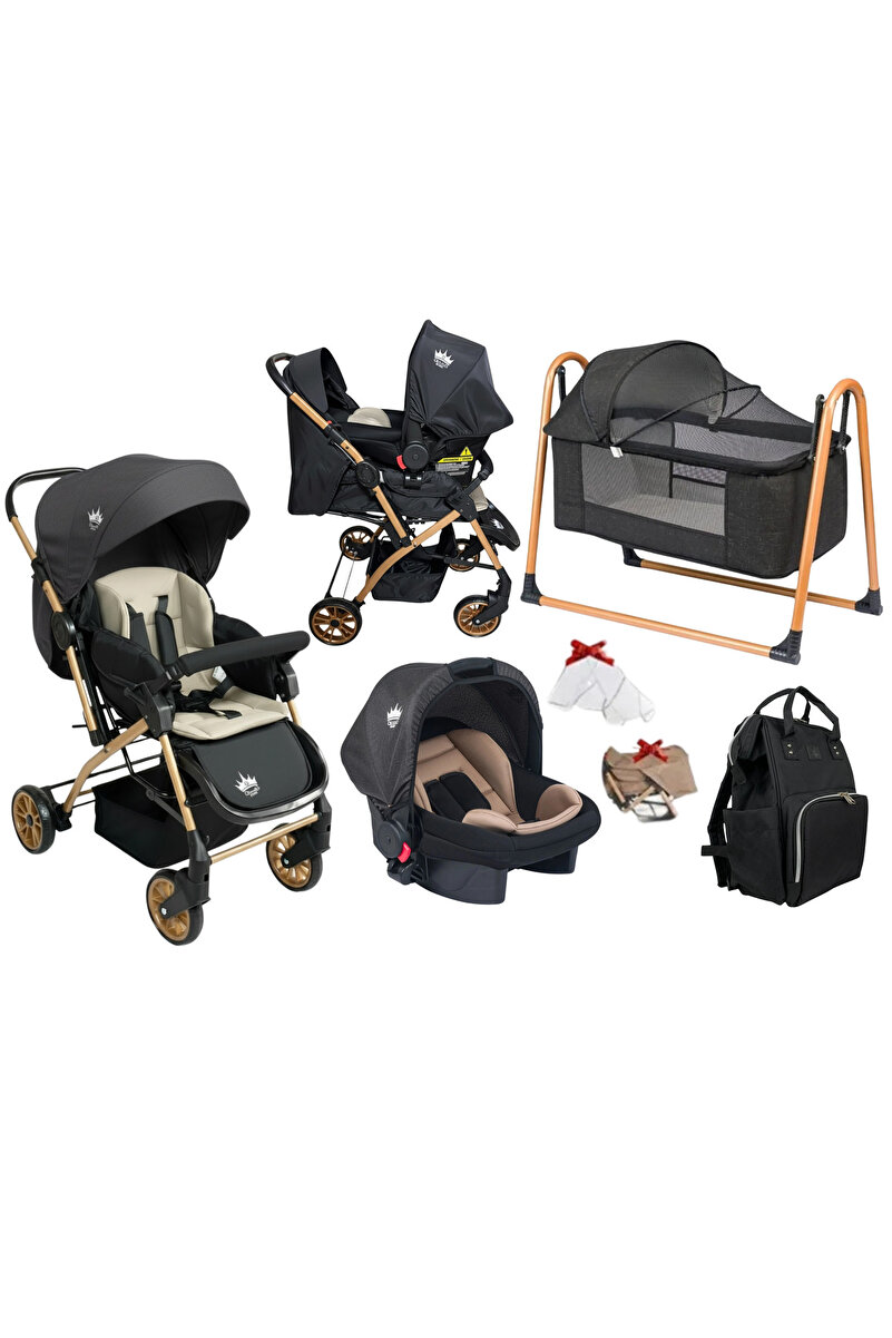 4Baby Aqua Çift Yönlü Bebek Arabası Puset Çanta Beşik Fırsat Seti Antrasit