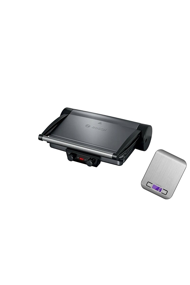 Bosch 2000W Tost Makinesi Çıkarılabilir Plakalı 180° Açılabilir Izgara ve Barbekü ve Mutfak Tartısı