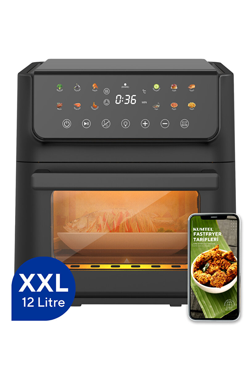 KUMTEL XXL 12 Litre Fastfryer (Yağsız Fritöz Airfryer ) HAF-10