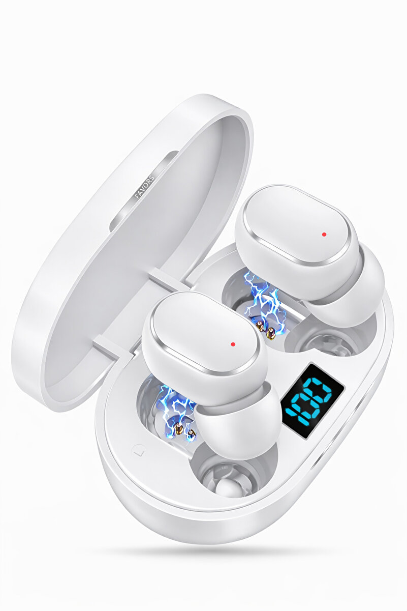 Favors Dots E6s Bluetooth Kulaklık Hd Ses Extra Bass Yüksek Mikrofon Kalitesi Beyaz