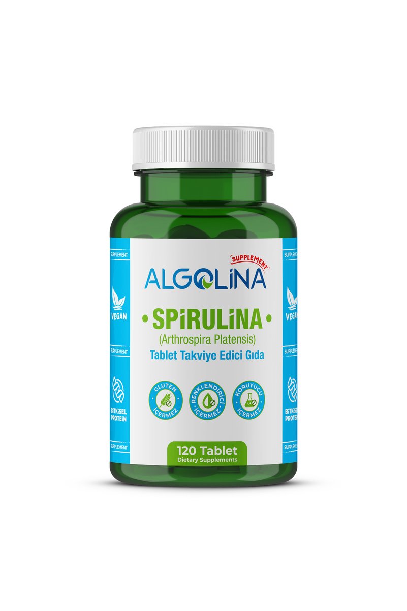 Algolina Spirulina 120 Tablet 600 Mg Bitkisel Protein - Takviye Edici Gıda