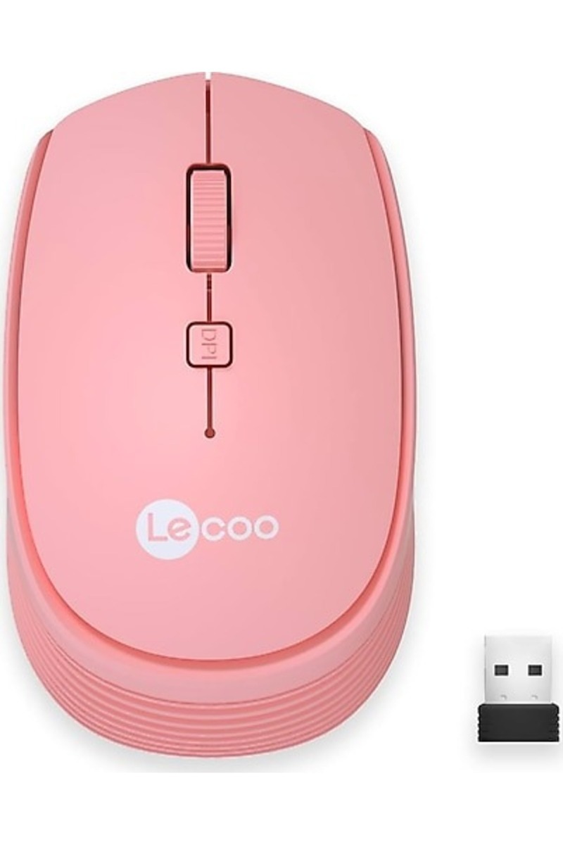 LENOVO LECOO WS202-P Kablosuz 1600DPI+4 Tuşlu Sessiz Pembe Mouse