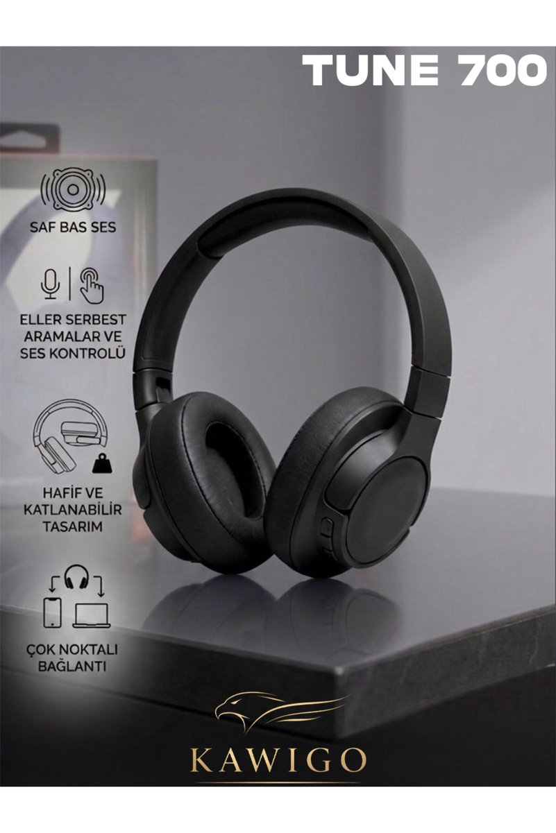 kawigo KW 700 Siyah Wireless Bluetooth Kulak Üstü Kulaklık