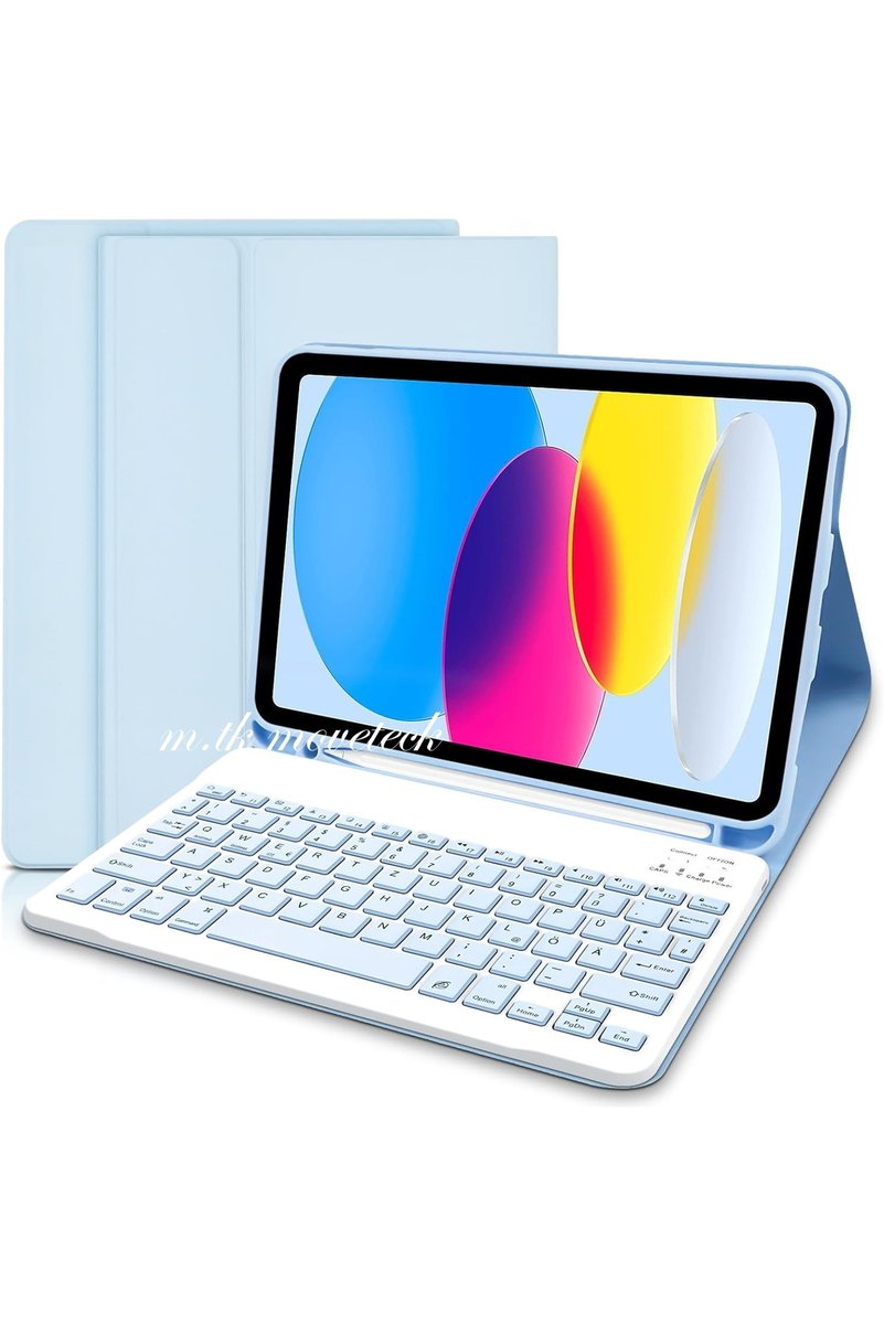 m.tk moveteck İpad Air 4/5/6 Nesil Air 11 2025 M3 Uyumlu Tablet Klavyeli Kılıf Bluetooth Kalem Bölmeli Stand