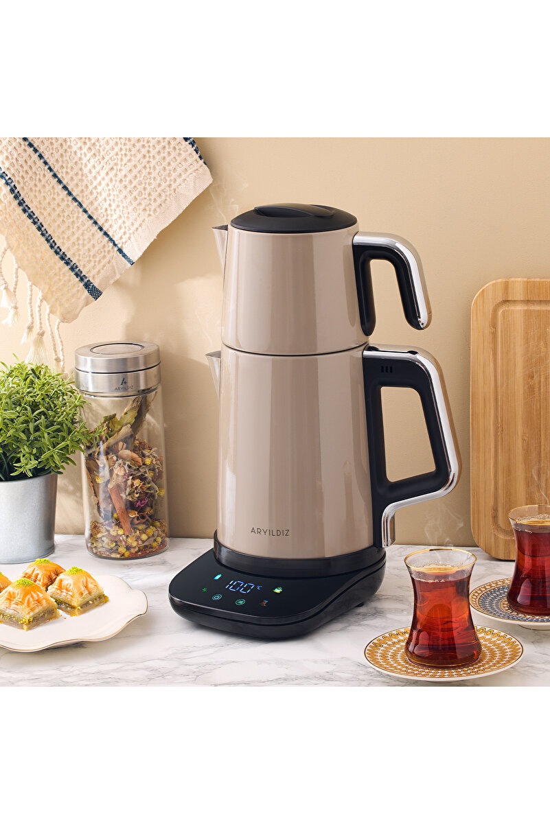 Aryıldız Vision Steel Çay Makinesi Beige