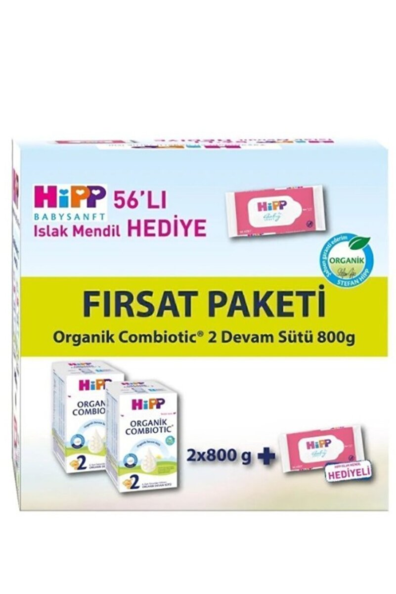 TWOX 2 Organik Combiotic Bebek Sütü 800 Gr X2 Islak Mendil Hediyeli