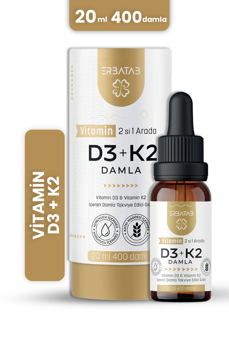 Erbatab Vitamin D3 K2 2'si 1 Arada Damla