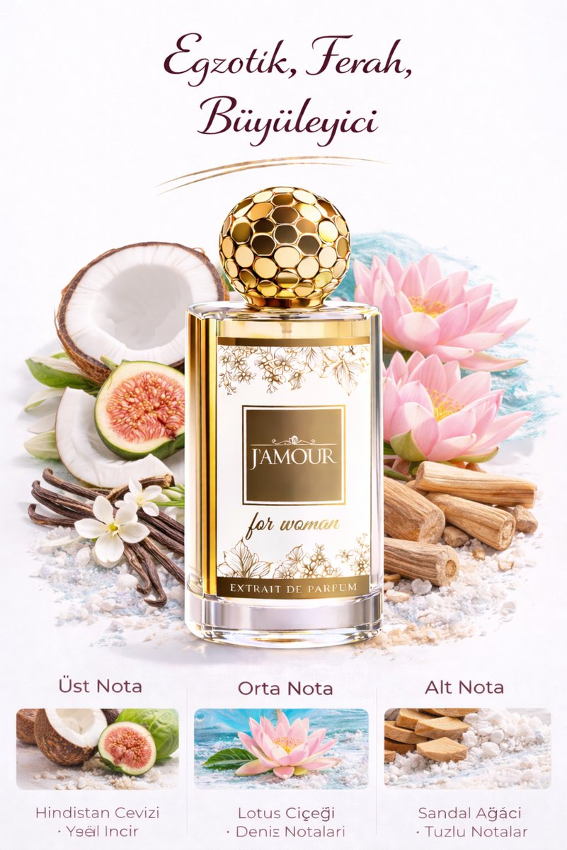 J'AMOUR EAU DE PARFUME W351 JP. PARADISE GARDEN Kadın Parfümü 50 ml -Tropikal Ferah Çiçeksi Kalıcı ve Canlandırıcı Koku