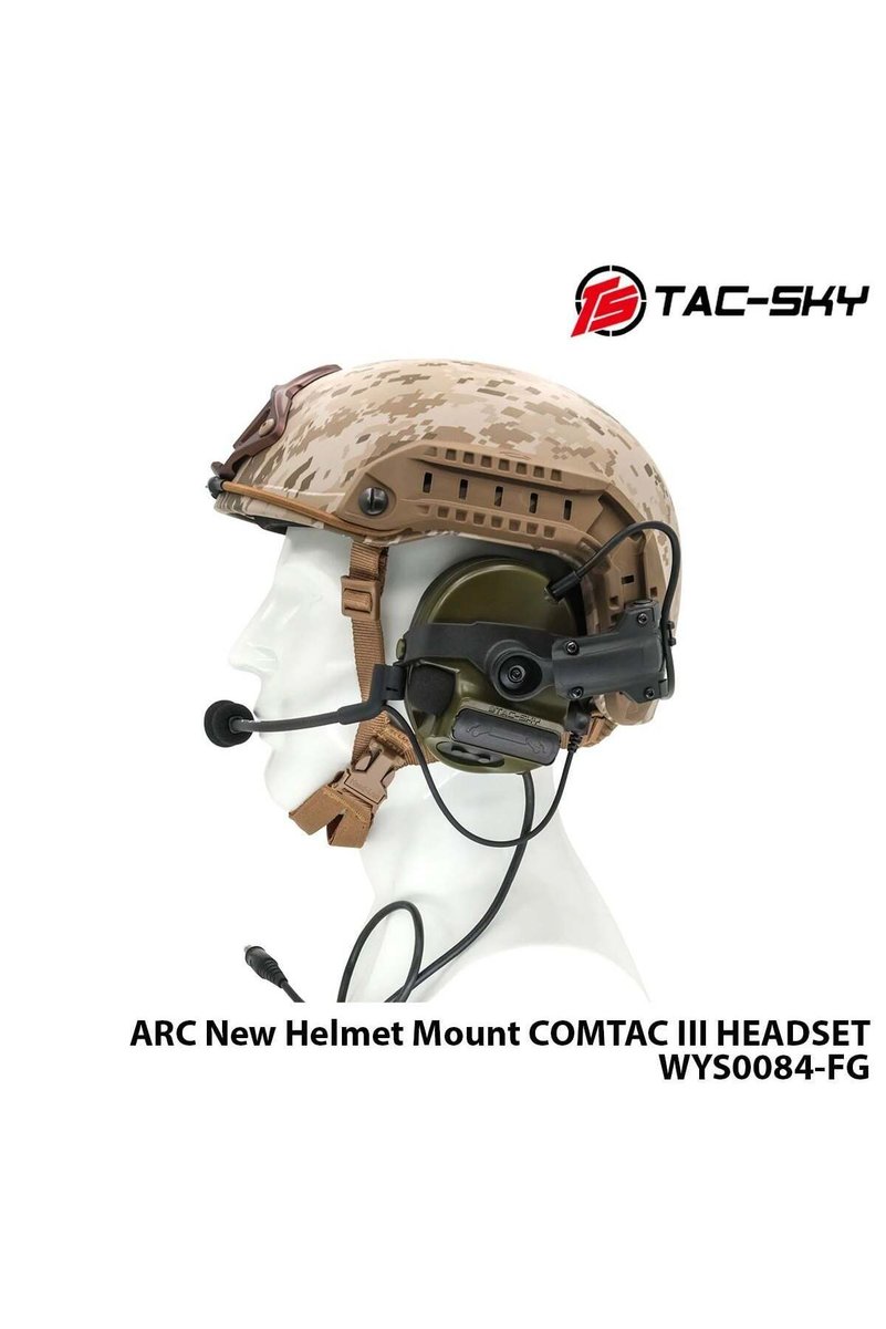 Mastactical Telsiz Kulaklığı-Kask Tipi-HAKİ RAC-Model WYS0084-FG