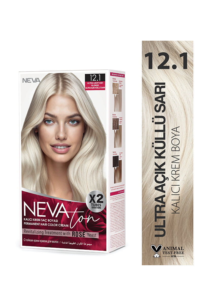 Nevaton 12.1 Ultra Açık Küllü Sarı Kalıcı Krem Saç Boyası (X2)