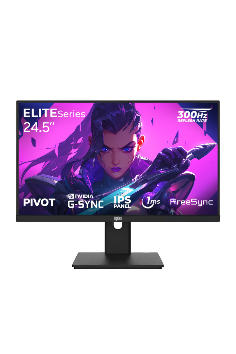 DRAGOS ELITESeries E245FHD300 1ms FHD 300Hz 1920x1080 24.5 İnç FreeSync G-Sync IPS Pivot Oyuncu Monitörü