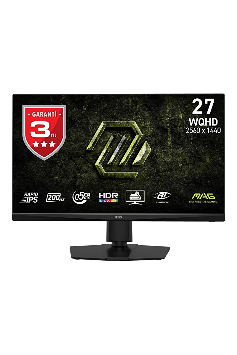 MSI 27" Mag 272QPF E20 2560X1440 (Wqhd) 16:9 Flat Rapıd IPS 200HZ 0.5ms (Gtg Min.) Freesync Premıum Pıvot Gamıng Monıtor