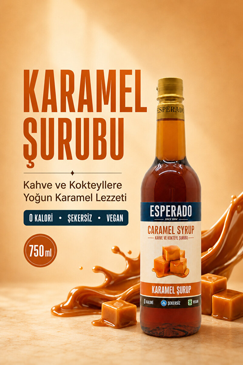 ESPERADO ŞEKERSİZ - SUGAR FREE KARAMEL AROMALI KAHVE ŞURUBU 750 ML - BARİSTA SERİSİ