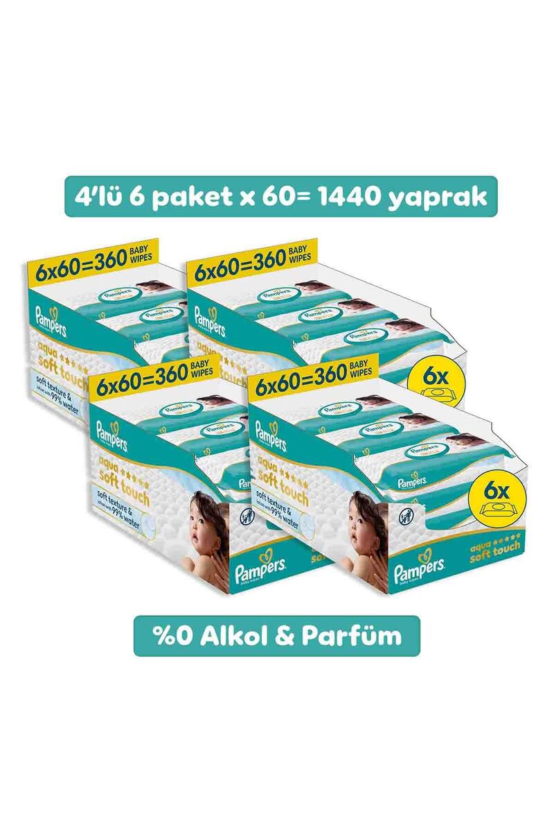 Prima Aqua Soft Touch Bebek Islak Havlu 6 Paket 360 Yaprak x4