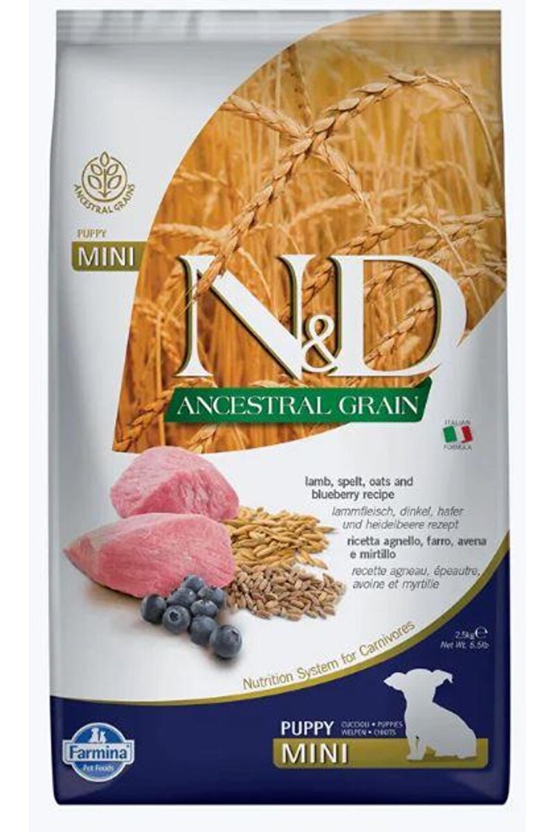 N&D Az Tahıllı Kuzulu&Yabanmersinli Mini Irk Yavru Köpek Maması 7 KG
