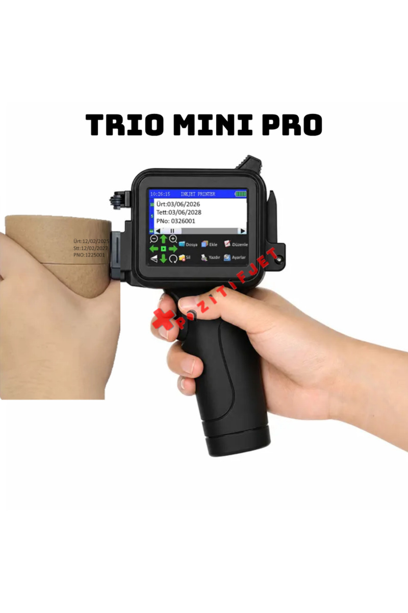 Pozitifjet TRIO MİNİ PRO 2026 V3 el tipi inkjet kodlama makinesi