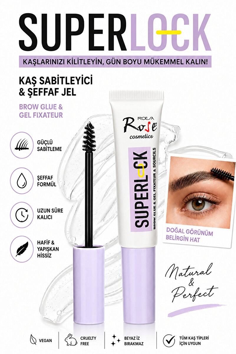 Roesıa Rose Cosmetics Şeffaf Kaş Sabitleyici Jel Güçlü Tutuş Lamination Etkili