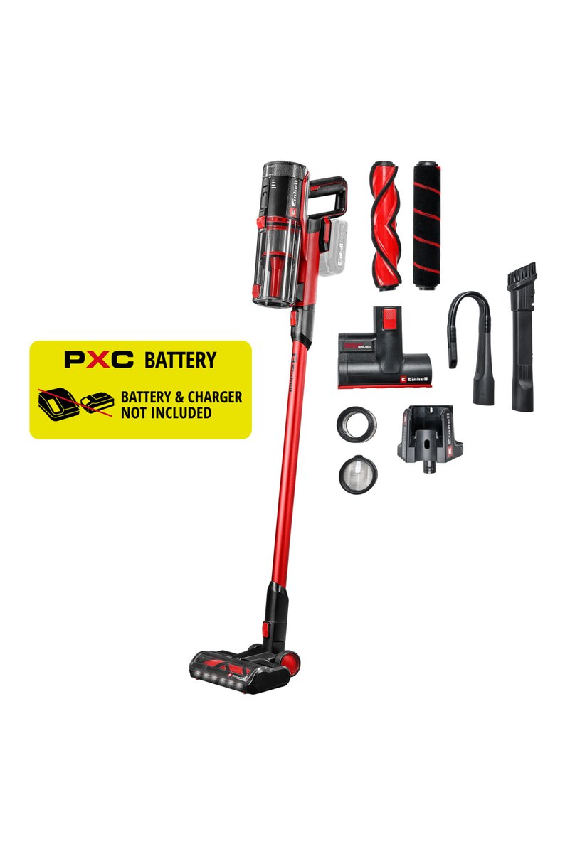 Einhell Akülü Dikey Süpürge TE-SV 18/270 Li BL-Solo PXC (18 V, kömürsüz motor, 270 mbar, torbasız, 3 güç modu, 3 aşamalı filtre sistemi, aksesuarlar dahil,akü hariç) - 2347225