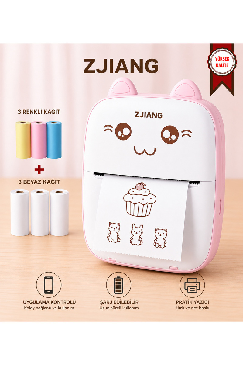NETUM Pembe Mini Yazıcı Mini Taşınabilir Termal Yazıcı Kablosuz Bağlantı Ap Kontrol