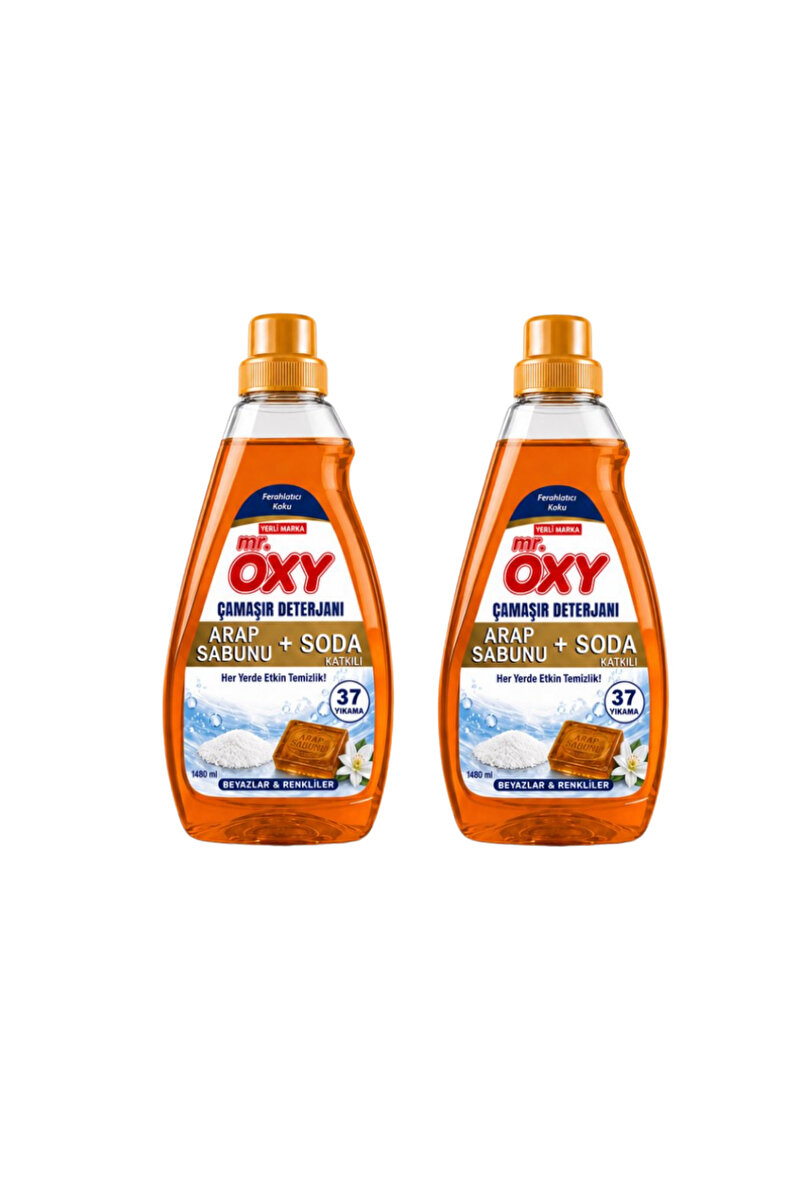 Oxy Arap Sabunu ve Soda Katkılı Çamaşır Deterjanı Beyazlar ve Renkliler 1480 ml x 2 Adet