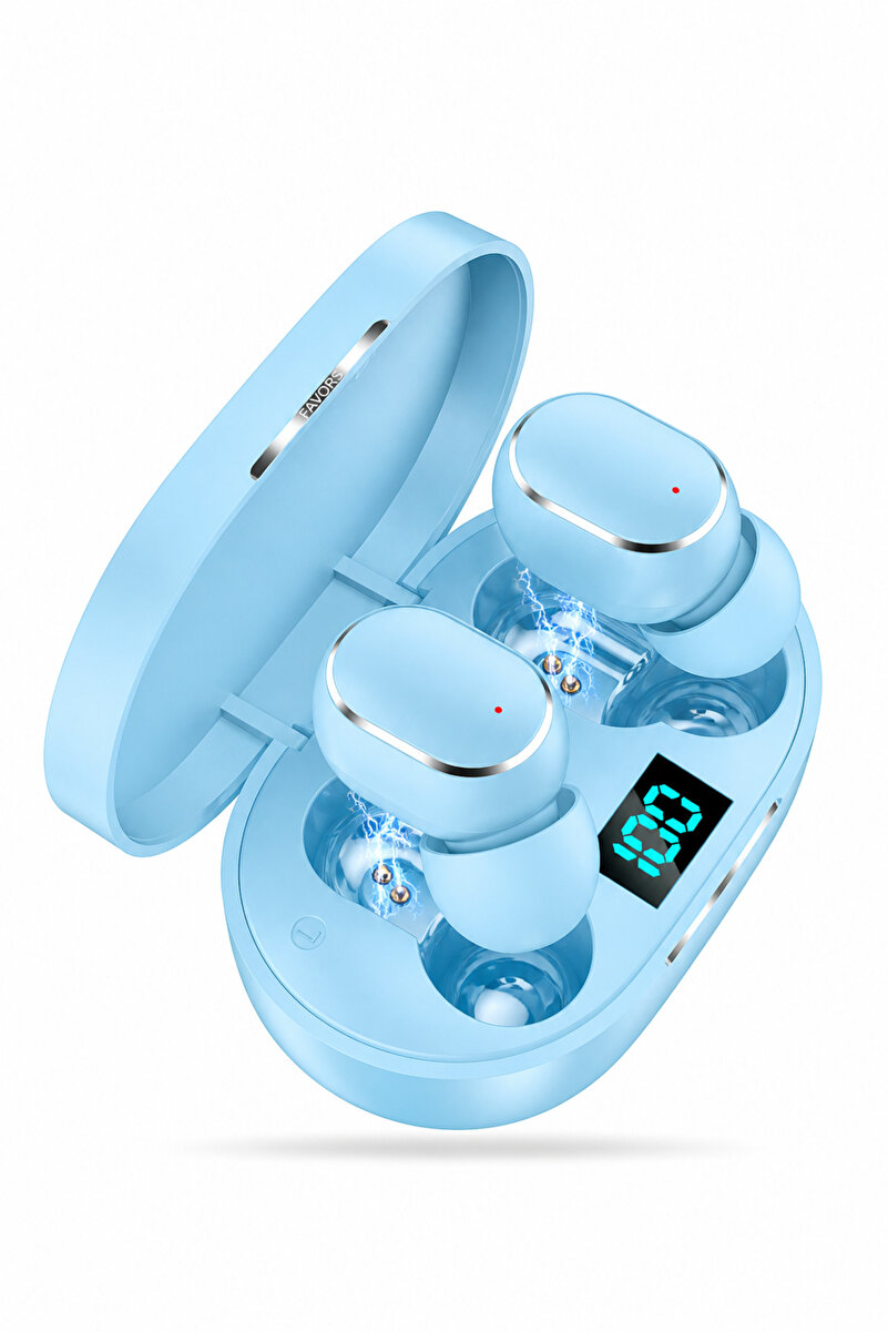Favors Dots E6s Bluetooth Kulaklık Hd Ses Extra Bass Yüksek Mikrofon Kalitesi Turkuaz