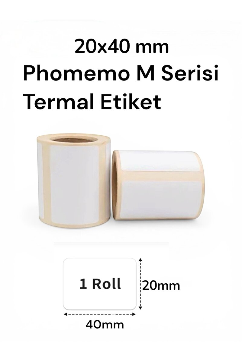 NorthAK 20x40 mm Lamine Termal Etiket 300 adet - Phomemo M110-M108-M220-M221 için uyumlu etiket
