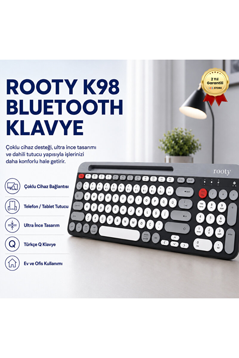 HZL Rooty Bluetooth Klavye Çoklu Cihaz Bağlantılı Kablosuz klavye