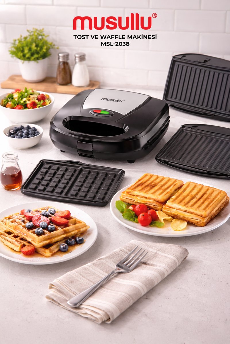 Musullu Tost ve Waffle Makinesi Msl-2038