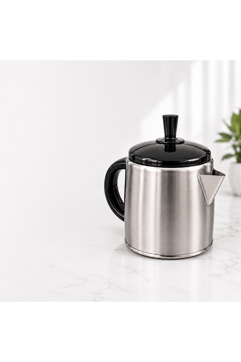 AKBALTA Kettle ve Çay Makineleri Çay Potu ile %90 Uyumlu Paslanmaz Çelik Çaydanlık | Universal Uyumlu Demlik