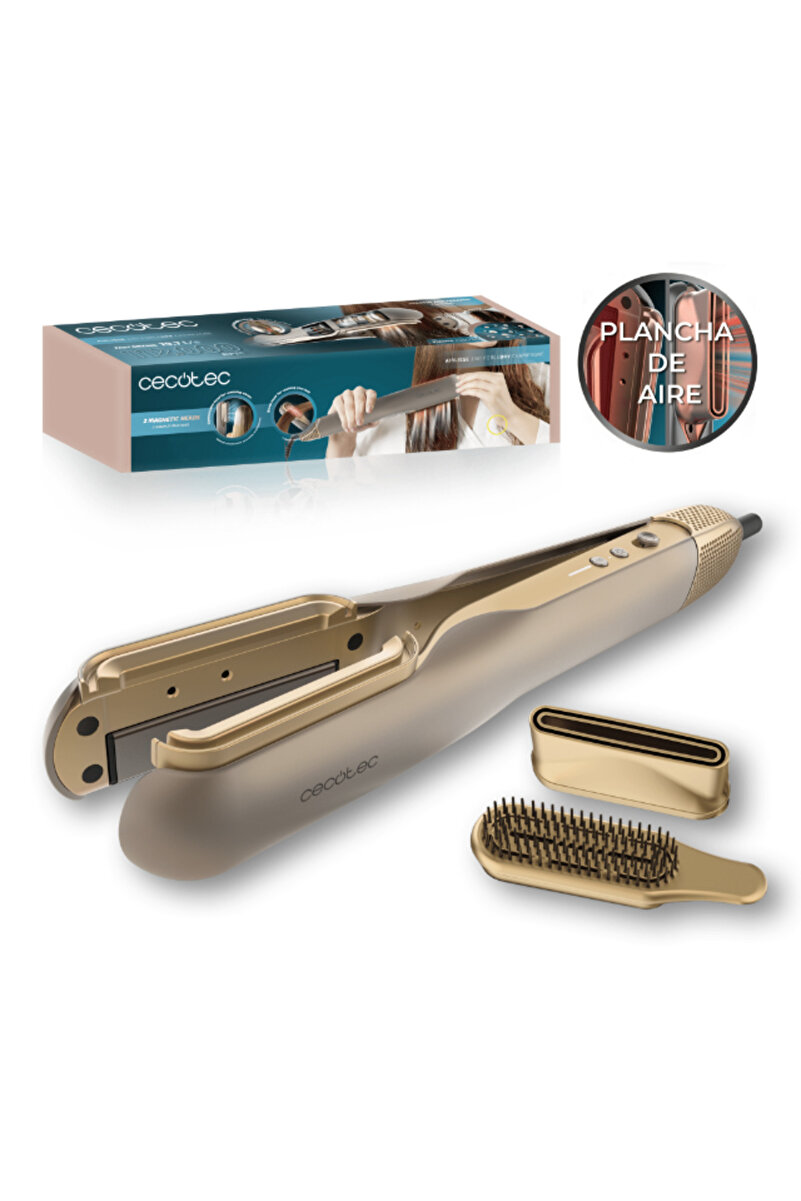 CECOTEC Airlisse 2In1 Forcedry Champagne Saç Düzleştirici - Hızlı Kurutma Seramik Parlak Düz Saç
