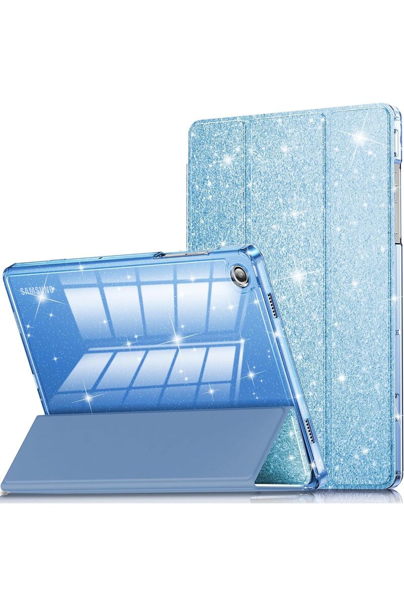 m.tk moveteck Samsung Galaxy Tab A11 Plus/A9 Plus 11 Inc Uyumlu Kılıf Simli Işıltılı Parlak Standlı Flip Cover Glitter Case
