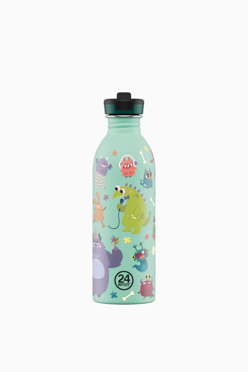 24 Bottles Kids Bottle Spooky Friends Pipetli Paslanmaz Çelik Çocuk Su Matarası 500 ml