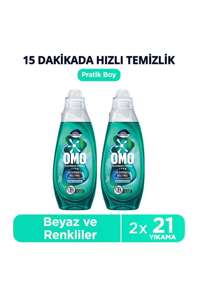 Omo Express Fresh Kötü Koku Karşıtı Renkliler&Beyazlar Sıvı Çamaşır Deterjanı 840 ml x2