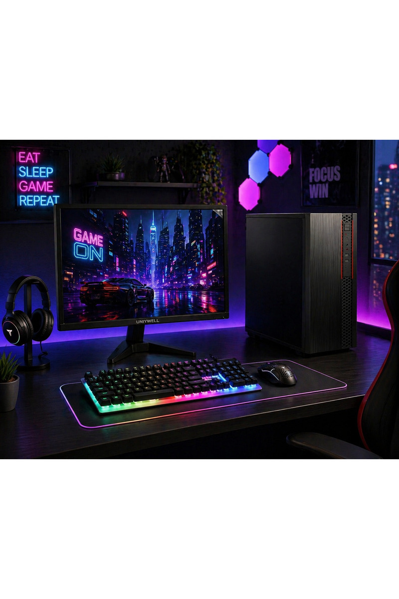 arestech intel İ5 4440 8 GB Ram R7 240 4 GB 240 SSD Wifi RGB Klvaye Mouse 19 İnc Win10 OYUN BİLGİSAYARI