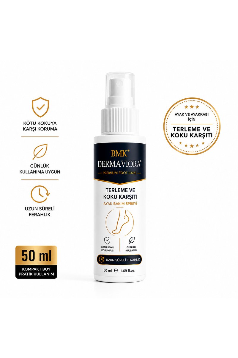 BMK Dermaviora Terleme ve Koku Karşıtı Ayak Bakım Spreyi 50 ml