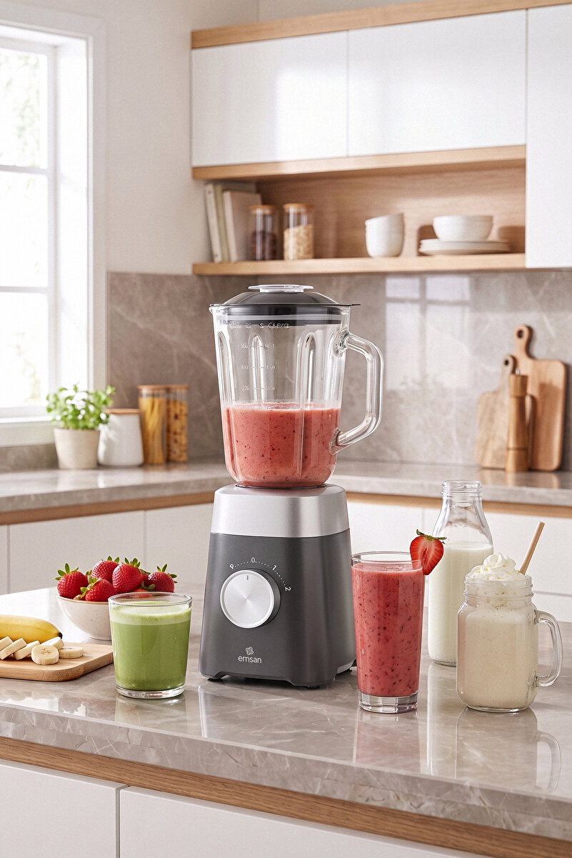 Emsan Multiblend Smoothie Blender Grey