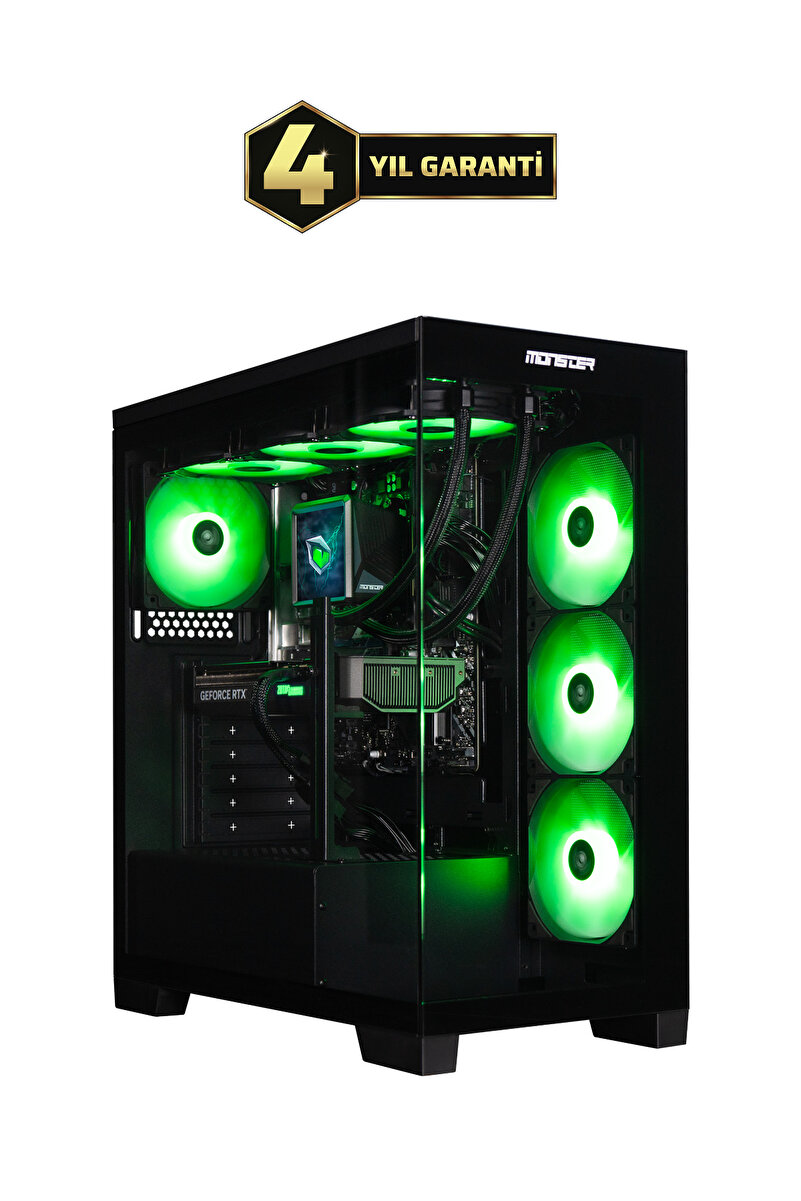 MONSTER Tulpar TD3 V3.3.4 AMD Ryzen 7 9700X B850 Anakart 16 GB RAM 1 TB SSD RTX 5070 Windows 11 Masaüstü Oyun Bilgisayarı - Siyah