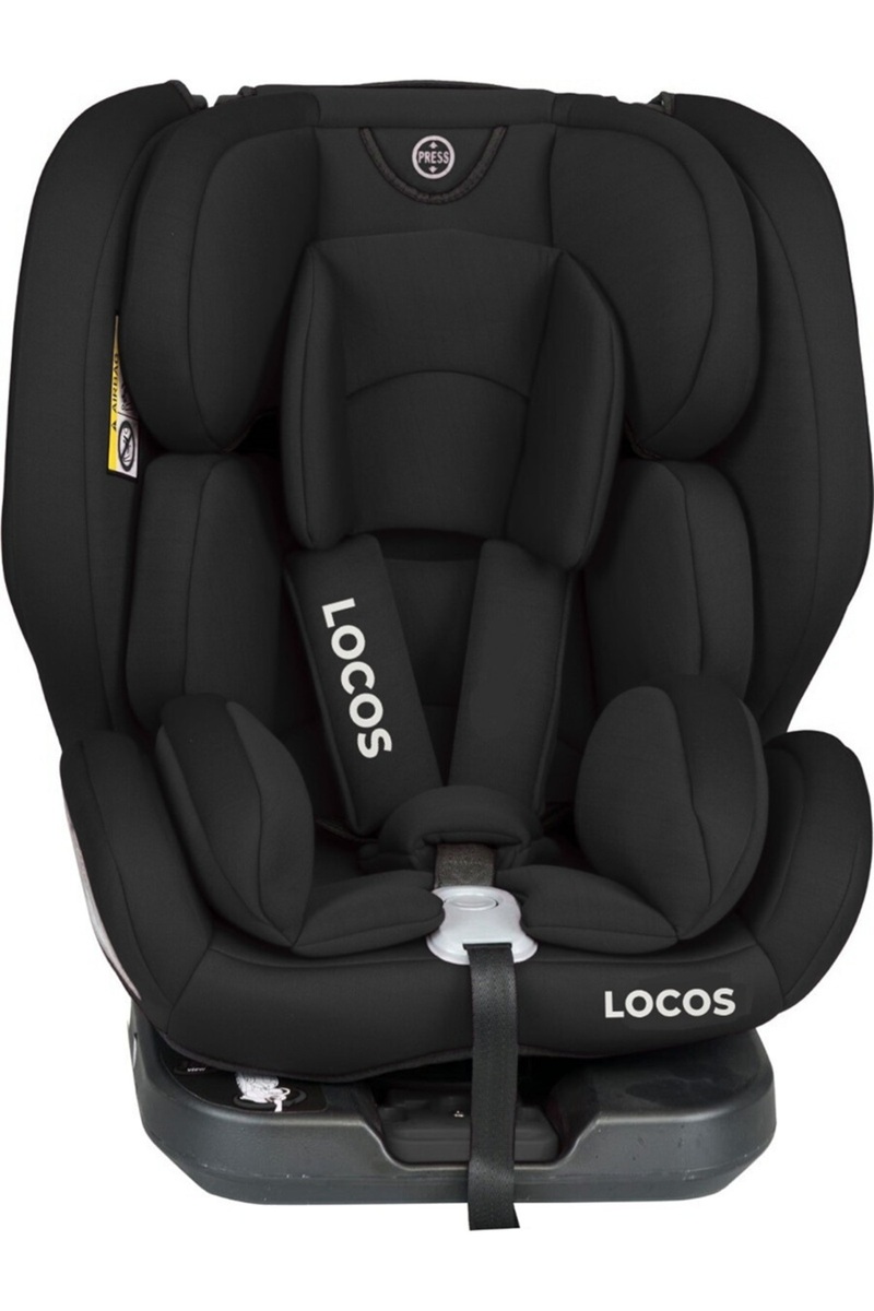 locos 360 Derece Dönebilen İzofix Destekli (0-36) kg Çocuk Oto Koltuğu Siyah
