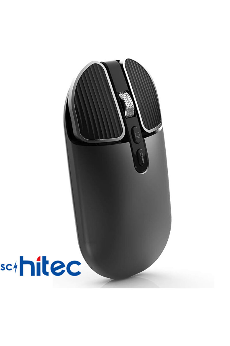 schitec M203 Çift Modlu Taşınabilir Optik Kablosuz 2.4GHz ve Bluetooth Bağlantılı Süper Sessiz Mouse Siyah