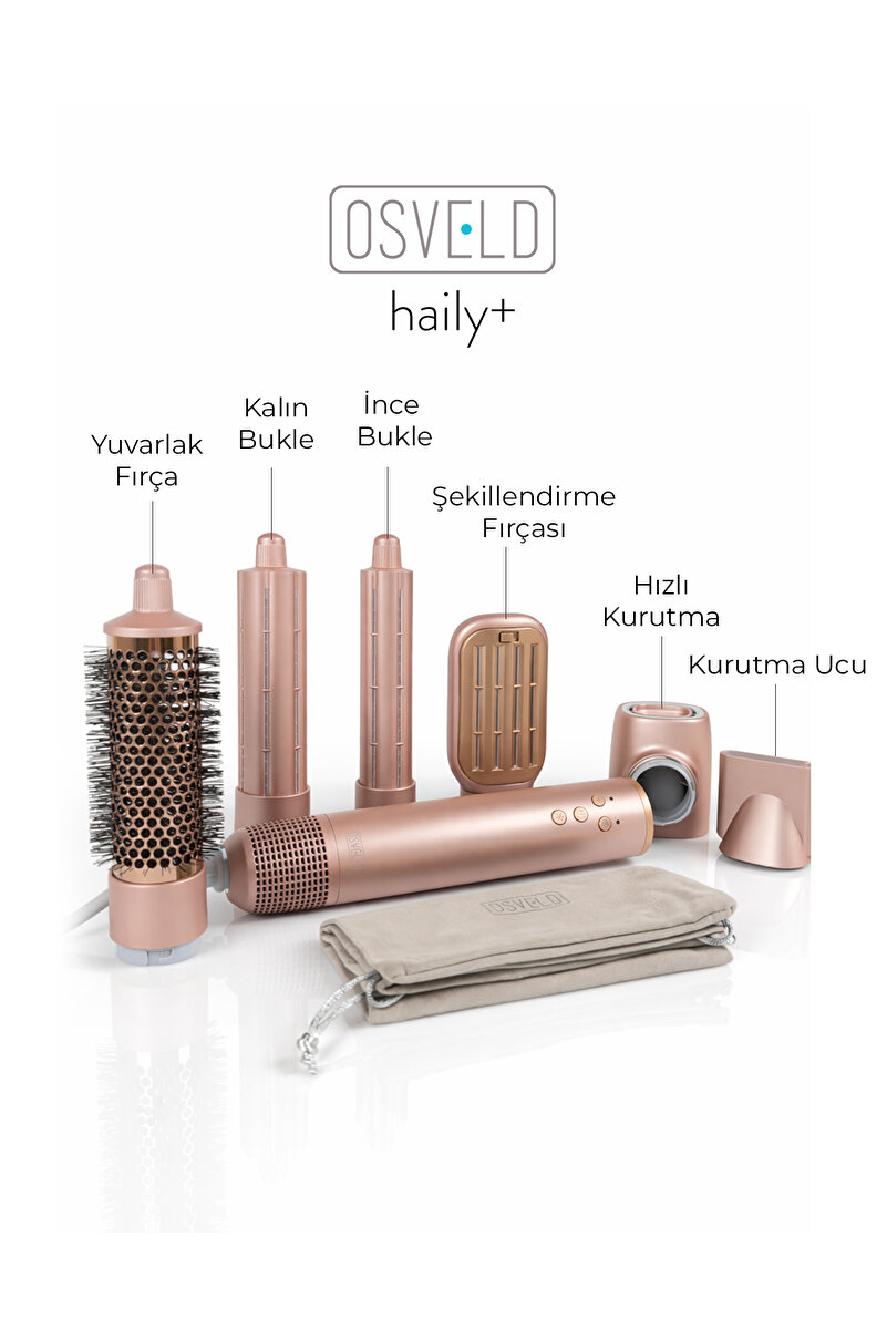 OSVELD Haily+ Saç Şekillendirme ve Kurutma Seti Pembe