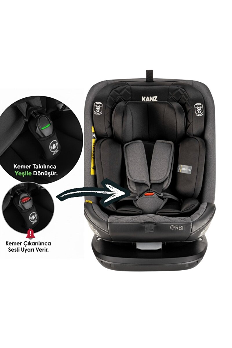 Kanz Orbit I-Size İsofix Bağlantılı Oto Koltuğu 0-36 Kg Siyah