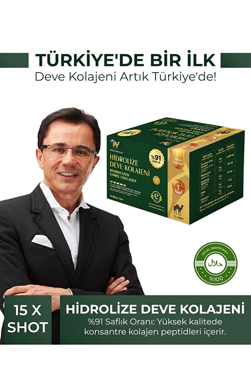 Endershealth Hidrolize Deve Kolajeni Likit Shot 15 x 50 ml (10.000 mg Kolajen, Magnezyum, Çinko, Selenyum)
