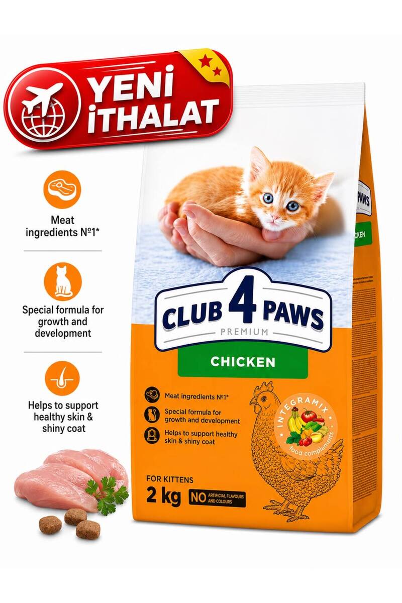 Club4Paws CLUB 4 PAWS TAVUKLU YAVRU KEDİ MAMASI 2 KG